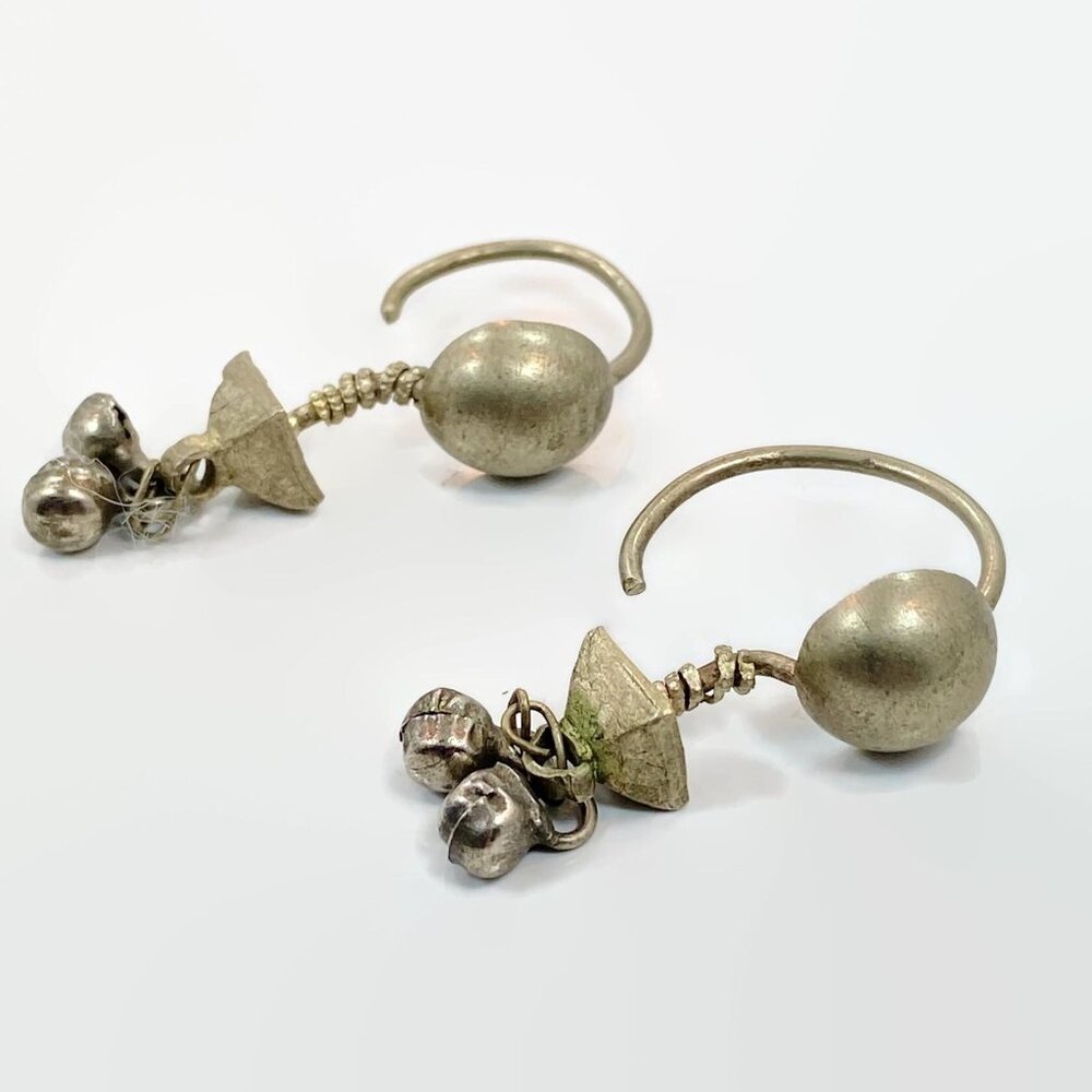 Vintage Earrings, Middle Eastern, Afghan, India, Vintage Earrings, Silver, Boho